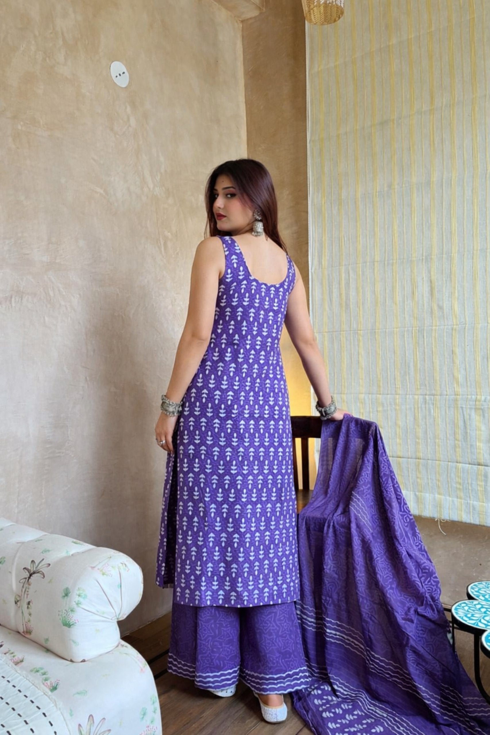 Women Ethnic Motifs Printed Regular Kurta with Palazzos & With Dupatta