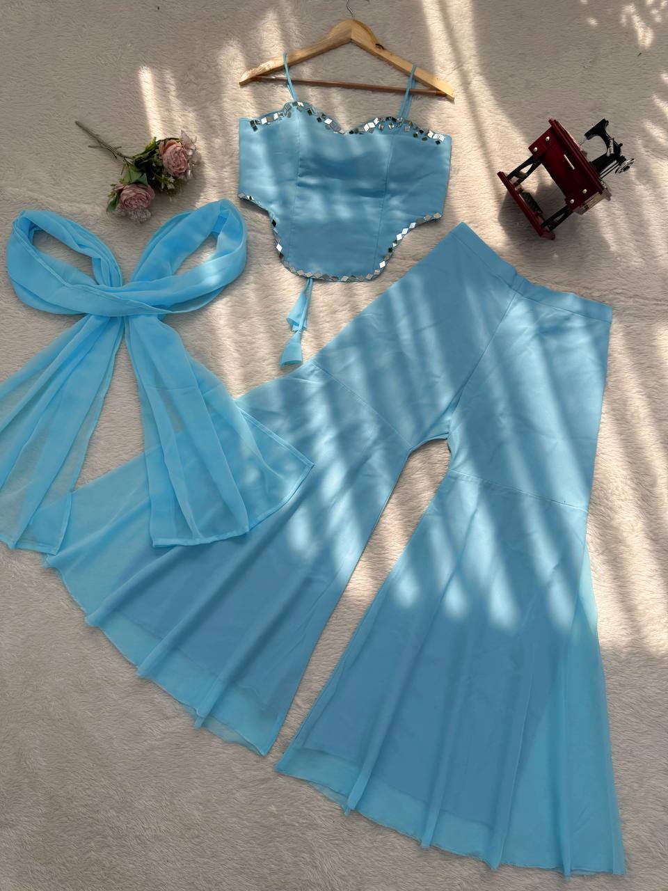 Designer Sleeveless Top Sharara Suit For Gen Z Girl