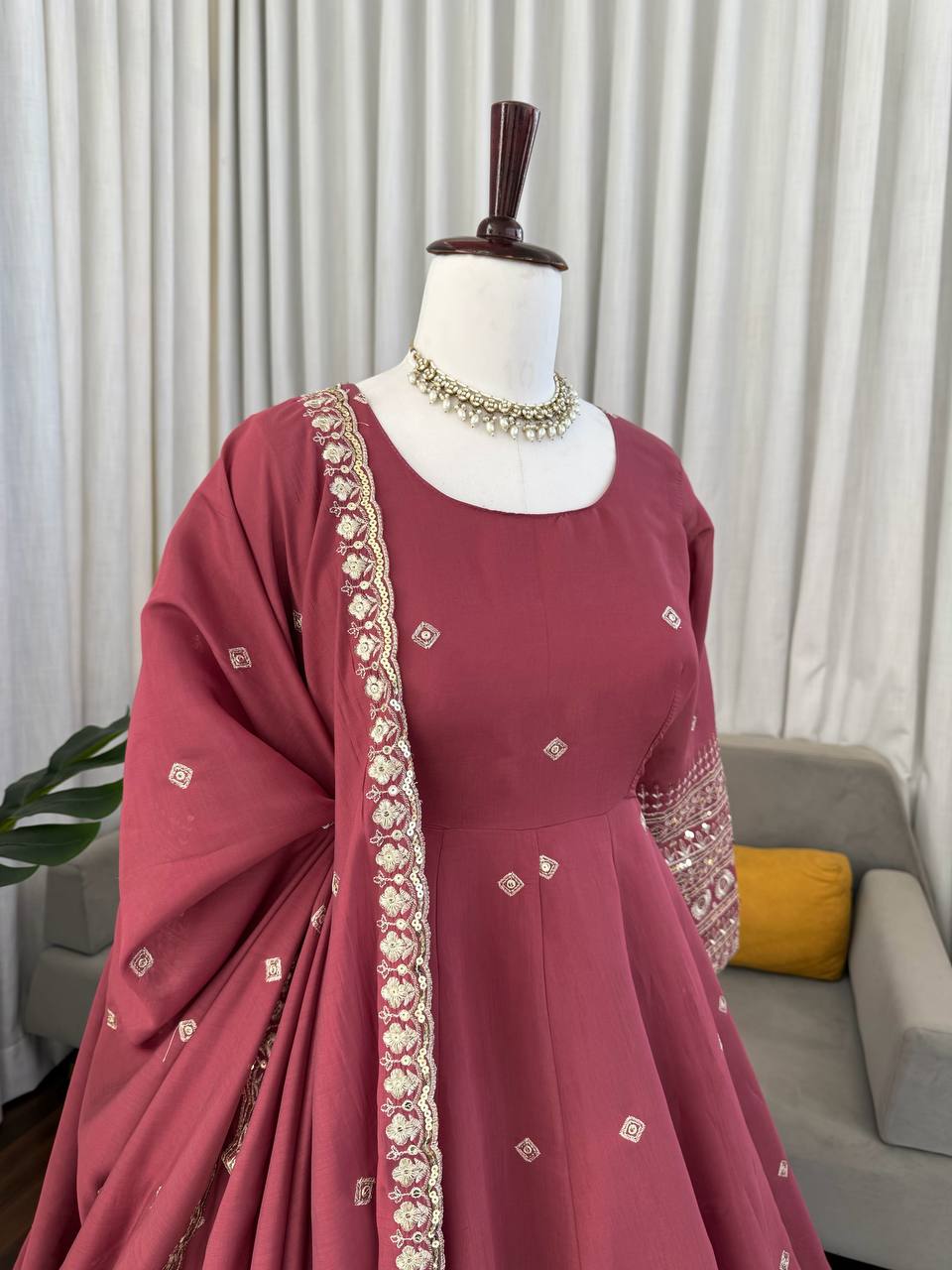 Designer Party Wear Gown with Pant Set for Women