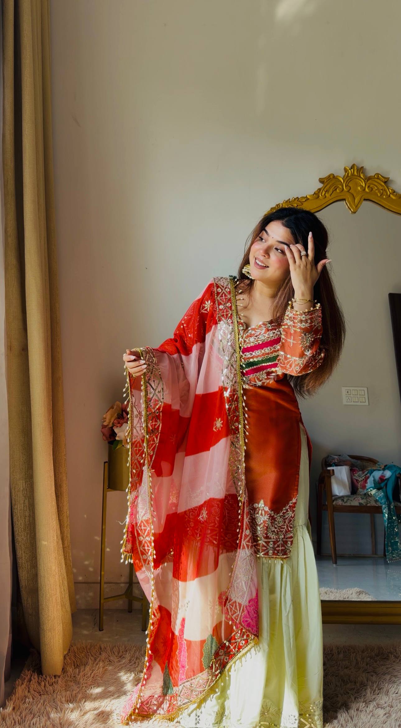 Designer Embroidered Top Plazzo Dupatta Set Collection