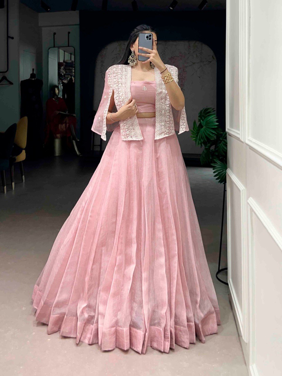 Beautiful Allen Crush Plain Lehenga CholIi