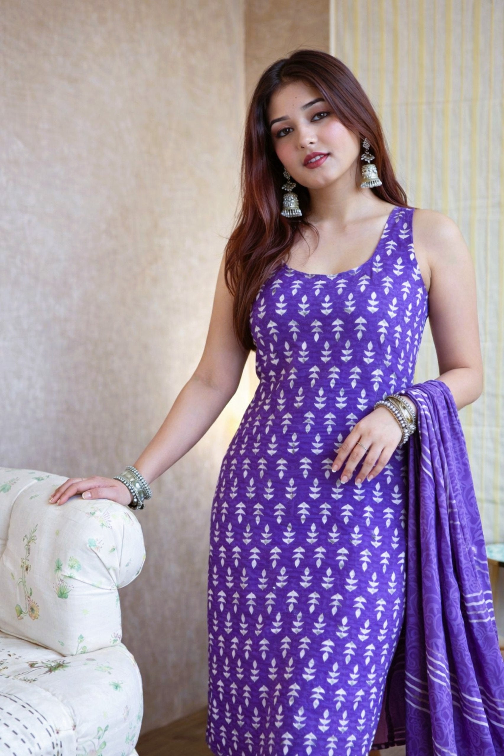 Women Ethnic Motifs Printed Regular Kurta with Palazzos & With Dupatta