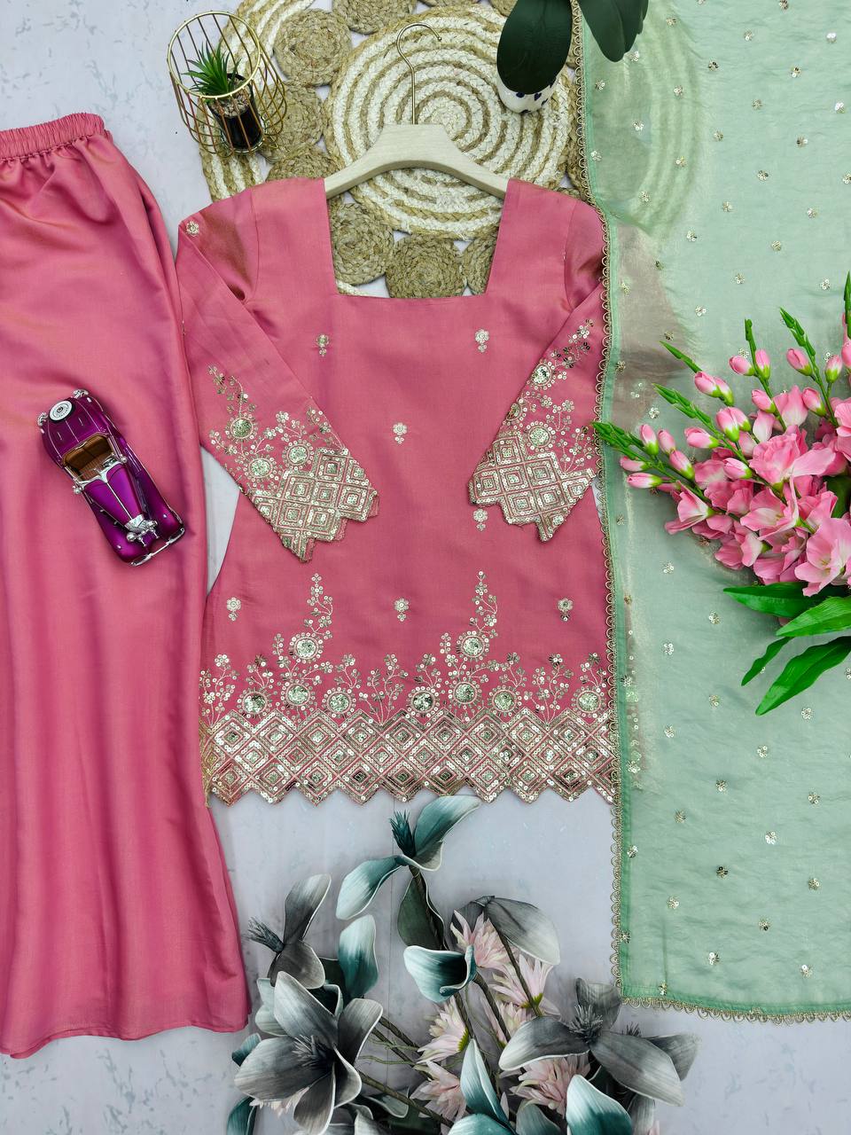 Coral Suit Set