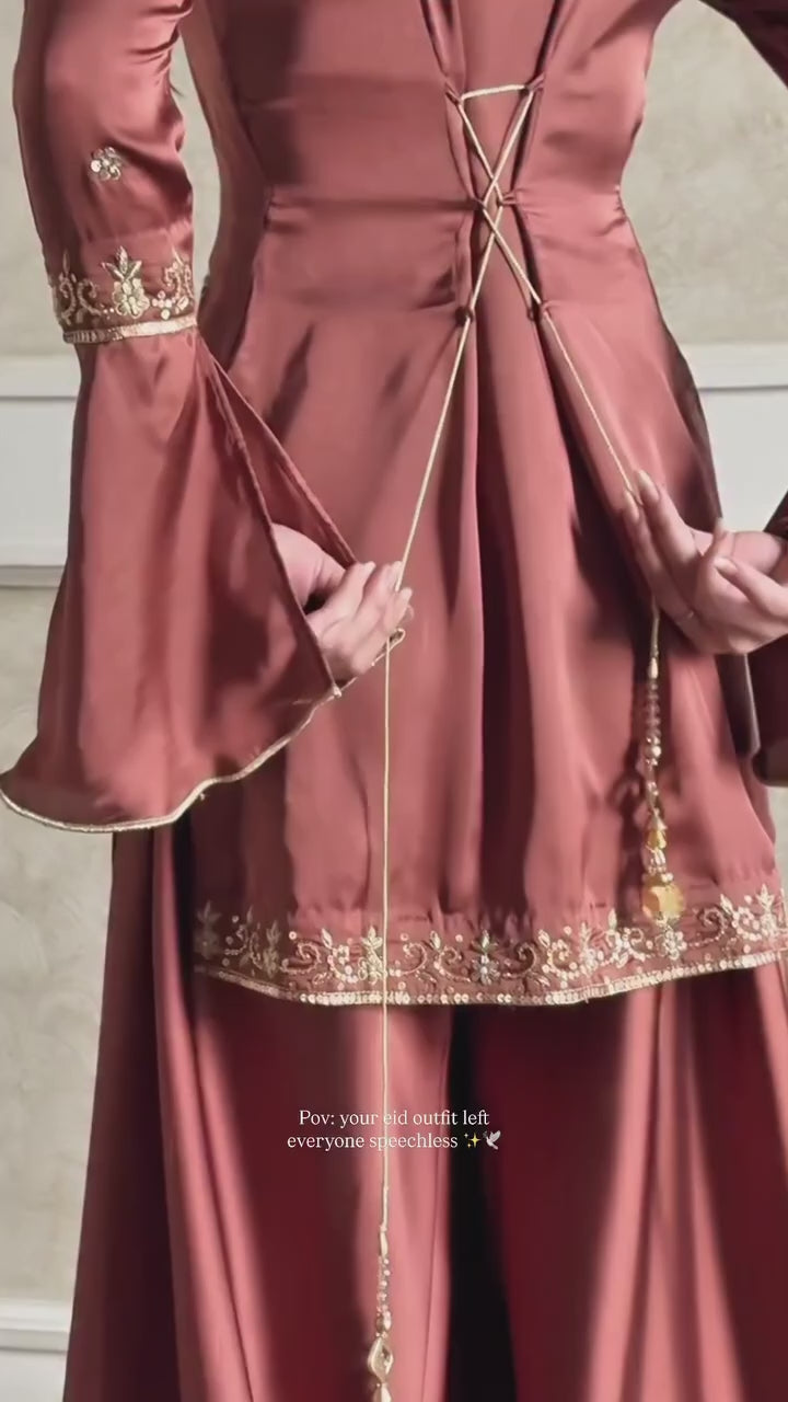 Roop Sheesha Silk Neck with Handwork